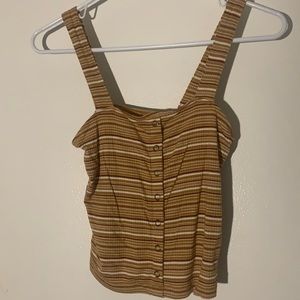 Striped Mustard Crop top American Eagle